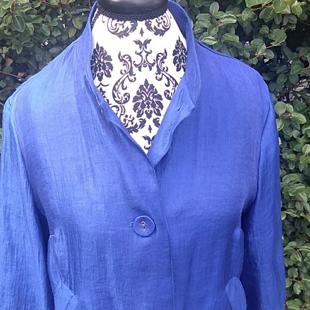 Ruby Rd Blue Blazer Jacket 12 Petite - image 2